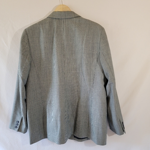 VTG Pendleton Gray Houndstooth 100% Wool Single Breasted Blazer 16 Office Siren - Picture 2 of 11